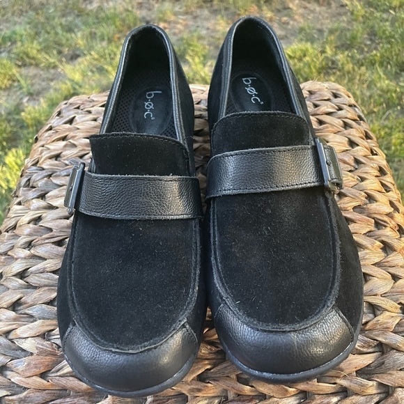 Born boc Erna Black Suede & Leather Adjustable Buckle Slip on Classic Loafer 11 - Picture 5 of 8